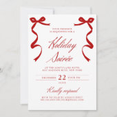 Rode vakantie Soirée Hand getrokken grillige strik Feestdagenkaart (Voorkant)