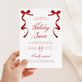 Rode vakantie Soirée Hand getrokken grillige strik Feestdagenkaart