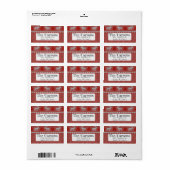 Rode vakantieadreslabels etiket (Full Sheet)