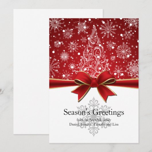 Rode vakantieplatte kaart van het seizoen (Voorkant / Achterkant)