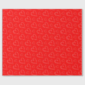 Rode Valentijn Chic Witte Delicate Hart Cadeaupapier (Vlak)