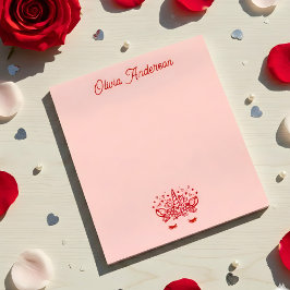 Rode Valentijn Eenhoorn Kinderen Valentijnsdag Aan Notitieblok