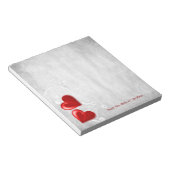 Rode Valentijn Gepersonaliseerd Notitieblok (Schuin)