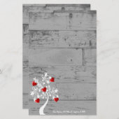 Rode Valentijn — Gepersonaliseerde banketborden Briefpapier (Voorkant / Achterkant)