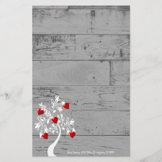 Rode Valentijn — Gepersonaliseerde banketborden Briefpapier (Voorkant)