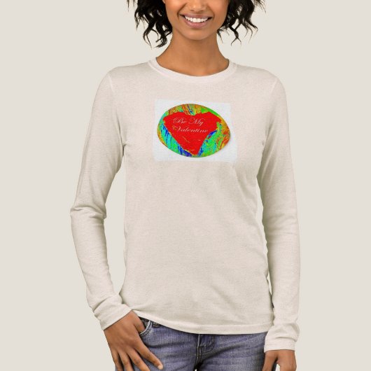 rode valentijn hart Tri-Blend shirt (Voorkant)