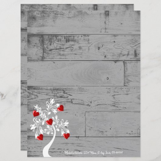 Rode Valentijn - Harten - Aangepaste papierpagina (Voorkant / Achterkant)