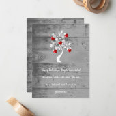 Rode Valentijn — Harten boomstructuur — Platte not Notitiekaartje (Voorkant / Achterkant in situ)