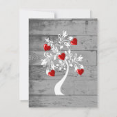 Rode Valentijn — Harten boomstructuur — Platte not Notitiekaartje (Achterkant)