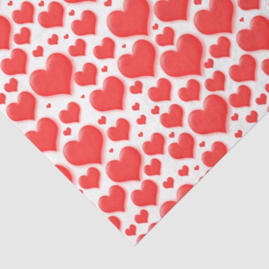 Rode Valentijn Harten Drijvend Patroon Tissuepapier (Detail)