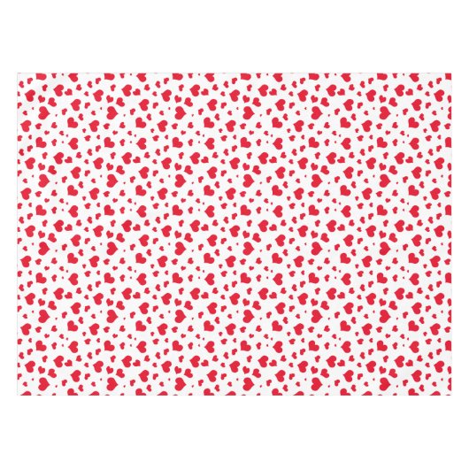 Rode Valentijn Harten in Random Scattered Pattern Tafelkleed (Voorkant (Horizontaal))