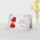 Rode Valentijn Harten Wenskaart Kaart (Gele Bloem)