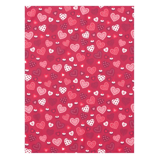 Rode Valentijn hartenpatroon Tafelkleed (Voorkant)