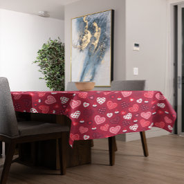 Rode Valentijn hartenpatroon Tafelkleed