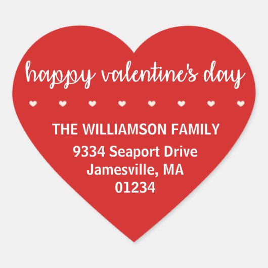 Rode Valentijn hartvormige retour adreslabels Hart Sticker (Voorkant)