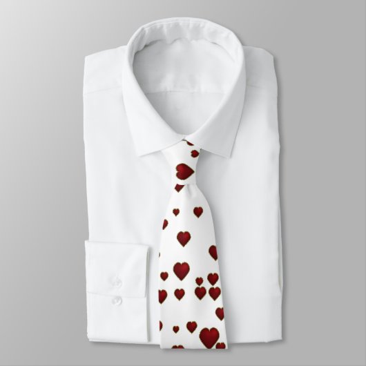 Rode Valentijn Heart Droplet Mannen Stropdas (Gebonden)