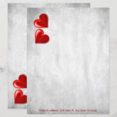 Rode Valentijn hoort persoonlijke papieren vel (Voorkant / Achterkant)