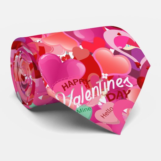 Rode Valentijn Mannen Stropdas (Opgerold)