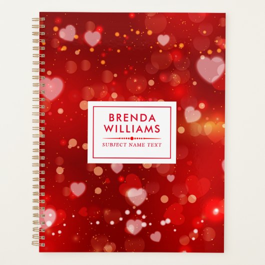 Rode valentijnen harten collage achtergrond planner (Voorkant)