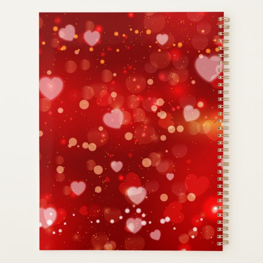 Rode valentijnen harten collage achtergrond planner (Achterkant)