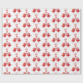 Rode Valentijnen vogels Cadeaupapier (Vlak)