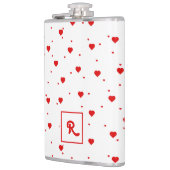 Rode Valentijns hartenpatroon Flask Heupfles (Links)