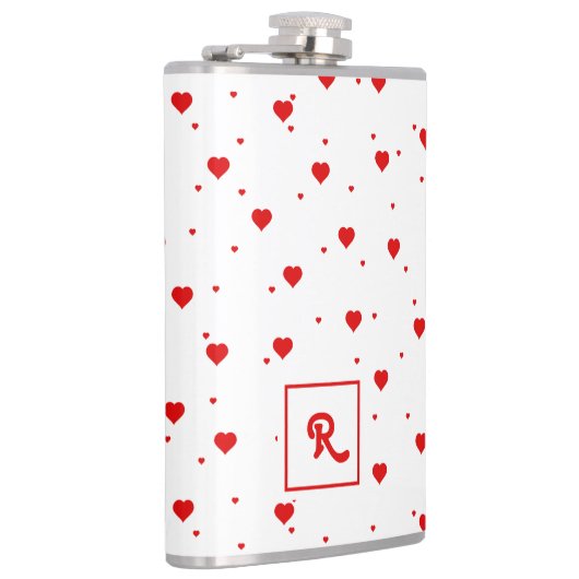 Rode Valentijns hartenpatroon Flask Heupfles (Rechts)