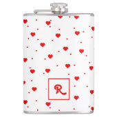 Rode Valentijns hartenpatroon Flask Heupfles (Voorkant)