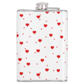 Rode Valentijns hartenpatroon Flask Heupfles (Achterkant)