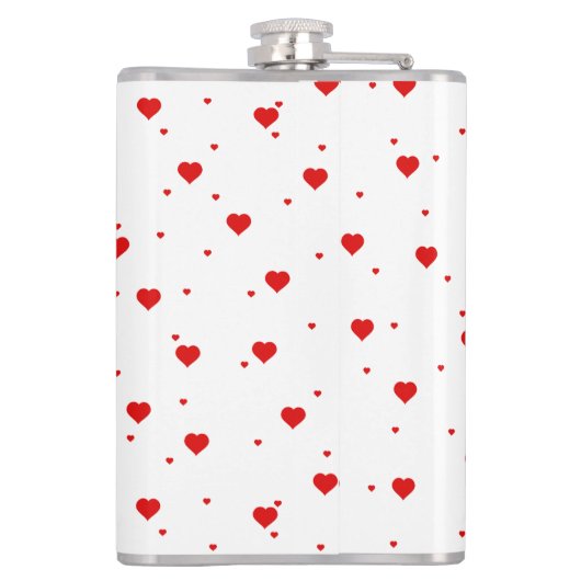 Rode Valentijns hartenpatroon Flask Heupfles (Achterkant)