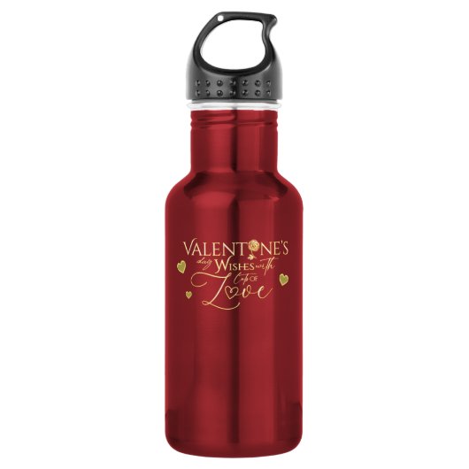 Rode Valentijnsdag Cadeaus Waterfles (Voorkant)