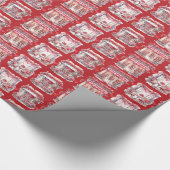 Rode Valentijnsdag Café Romantisch Cadeaupapier (Hoek)