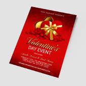 Rode Valentijnsdag Evenement Hart Box & Rozenblaad Flyer