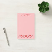 Rode Valentijnsdag Hartjes & Aangepaste Tekst Post-it® Notes (Kantoor)