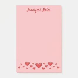 Rode Valentijnsdag Hartjes & Aangepaste Tekst Post-it® Notes
