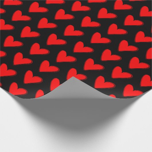 Rode Valentijnsdag — Heart Wrapping Paper Cadeaupapier (Hoek)