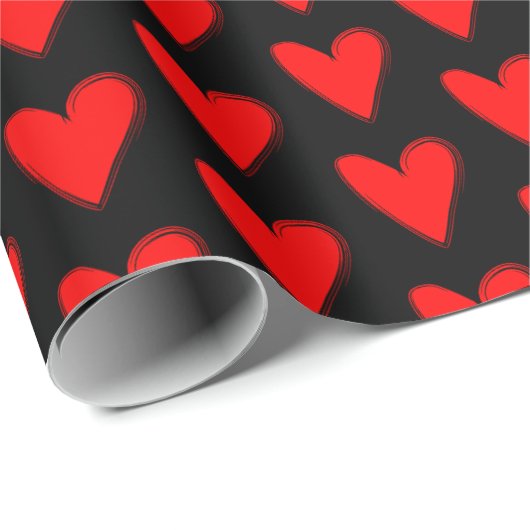 Rode Valentijnsdag — Heart Wrapping Paper Cadeaupapier (Rol Hoek)