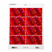 Rode Valentijnsdag liefde Harten patroon Etiket (Full Sheet)