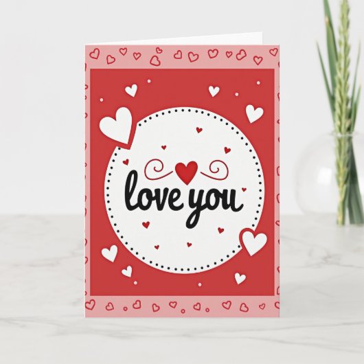 Rode Valentijnsdag Liefde Kaart (Voorkant)