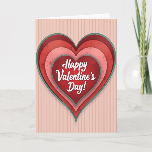 Rode Valentijnsdag Liefdeshartkaart Kaart (Voorkant)