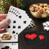 Rode Valentijnsdag Monogram Initialen Koel Pokerkaarten (Insitu)