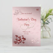 Rode Valentijnsdag Partij uitnodiging (Staand voorkant)