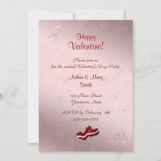 Rode Valentijnsdag Partij uitnodiging (Achterkant)