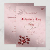 Rode Valentijnsdag Partij uitnodiging (Voorkant / Achterkant)