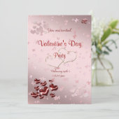 Rode Valentijnsdag Partij uitnodiging (Staand voorkant)