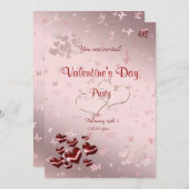 Rode Valentijnsdag Partij uitnodiging (Voorkant / Achterkant)