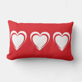 Rode Valentijnsdag Pillow met witte harten Kussen