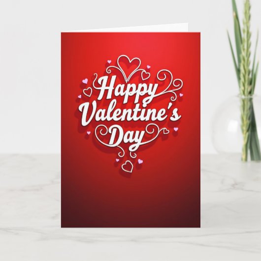 Rode Valentijnsdag Romantische Scriptkaart Kaart (Voorkant)