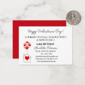 Rode Valentijnsdag Vastgoedmarketing Notitiekaartje (Voorkant / Achterkant in situ)