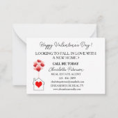 Rode Valentijnsdag Vastgoedmarketing Notitiekaartje (Voorkant)